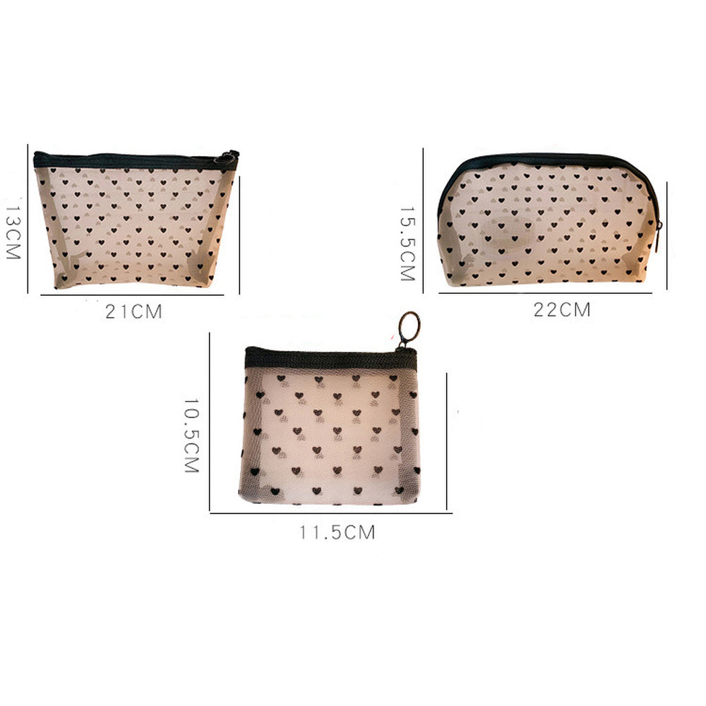 Women Mesh Cosmetic Bag Travel Storage Makeup Bag Organizer Female Make Up Pouch Portable Small Large Toiletry Beauty Case.