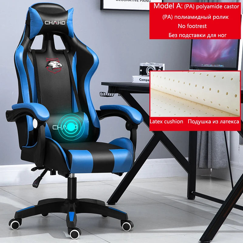 WCG Gaming Stuhl Computer Stuhl Hochwertiger Gaming Stuhl Leder Internet LOL Internet Cafe Racing Stuhl Bürostuhl Gamer Neu