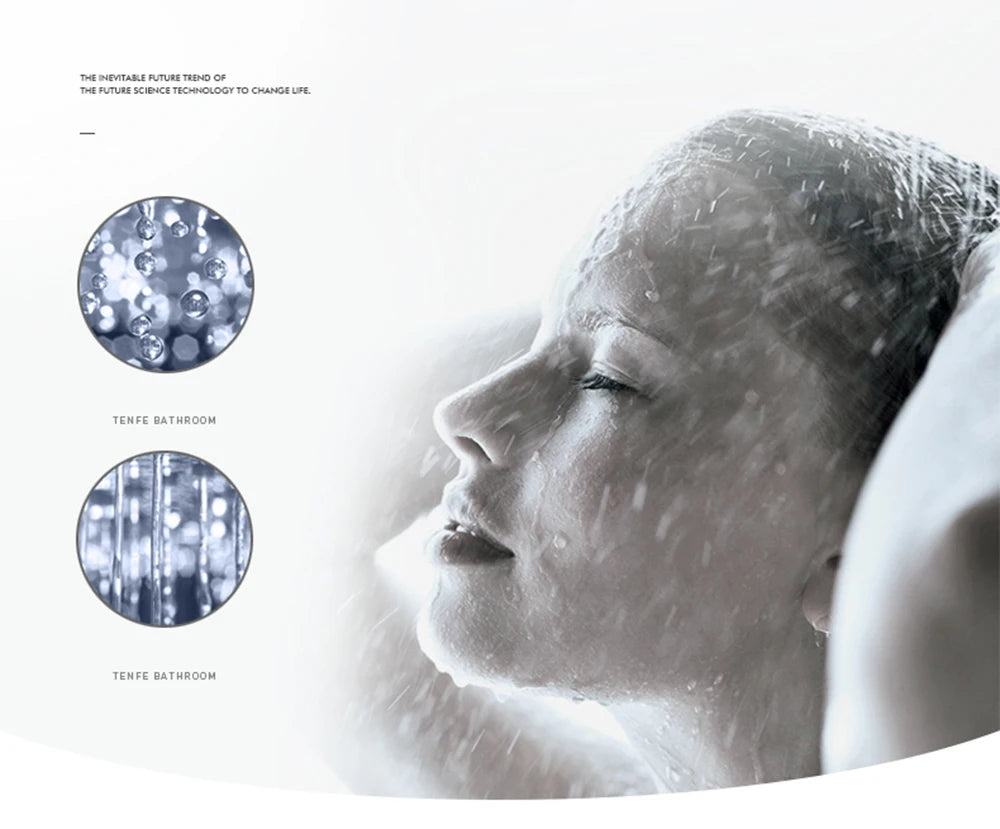 Thermostatic Mixers Bathroom Shower Faucet Set Led Rain Waterfall Bathtub Shower System Remote Control Colors Ceiling Mounted