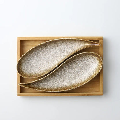 Japanese snack tray creative cold cut snack small dish ceramic sushi plate fruit plate household tableware daily tableware.