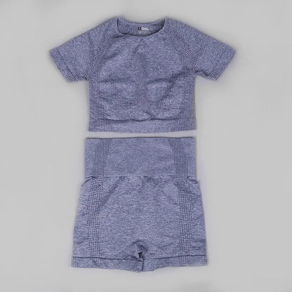 Women Vital Seamless Yoga Fitness Clothing Set High Waist Gym Leggings Crop Tops Sports Tracksuit Plush Up Sports Outfits