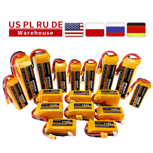 3S RC LiPo Battery 3S 11.1V 1300 1500 1800 2200 3000 3500 4200 6000mAh 25C 35C 60C For RC Airplane Drone Boat 11.1V LiPo 3S.