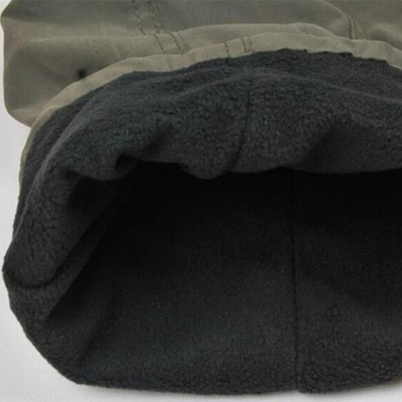 Winter Thicken Fleece Pants Men Casual Warm Overalls Multi-pocket Militarmy Trousers Thermal Cargo Tactical Pants Mens Clothing.