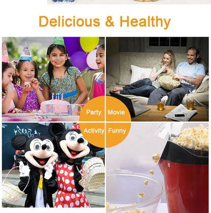 Oil-free air Corn machine,Pipoqueir eletrica hot air machine Mini Popcorn maker machine-1200W Household Healthy home kitchen.