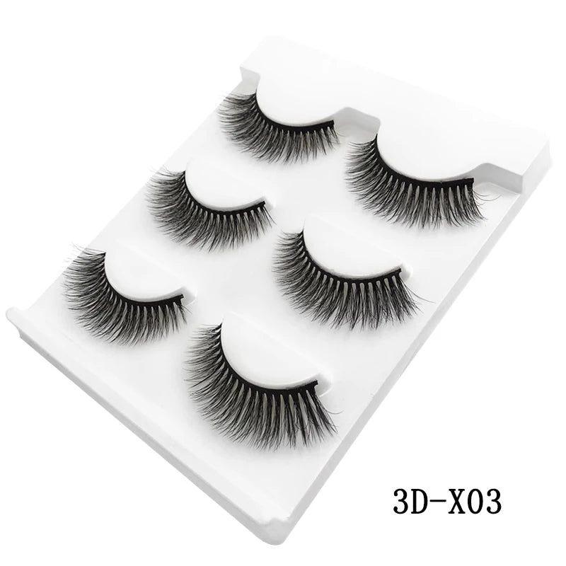 3 Pairs natural false eyelashes thick makeup real 3d mink lashes soft eyelash extension fake eye lashes long mink eyelashes 3d.