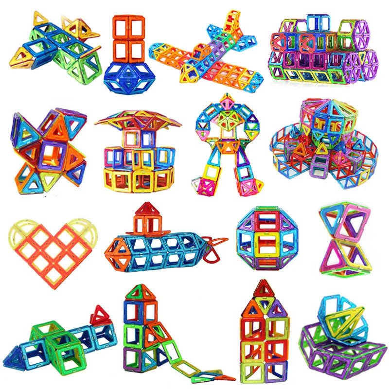 30-168PCS Medium Size Magnetic Building Blocks Magnet Designer Construction Set Montessori Educational Toys For Kids Gifts.