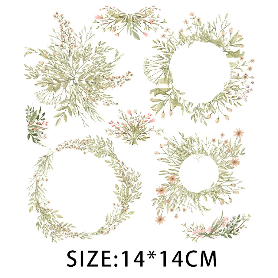 Cartoon Pflanze Blumen Aufkleber Wärmeübertragung PVC Patch Hitzeempfindliche Patches Bügelaufkleber auf Kleidung DIY Applikationen