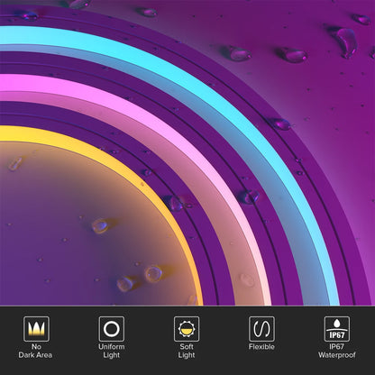 WS2812B WS2811 Neon Sign Tube SK6812 RGBW LED Strip Light Silica Gel 1m 2m 3m 4m 5m Flexible Neon Soft Lights Tube for Outdoors.