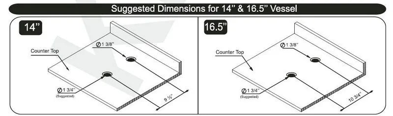Kemaidi 14.6 ''Gold rundes Gefäß Waschbecken mit Wasserhahn Keramik Gefäß Waschbecken Waschbecken über Theke Gefäß Waschbecken