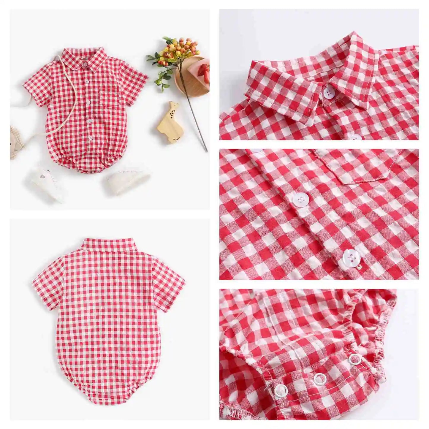 Sanlutoz Sommer Baby Jungen Bodys Baumwolle Baby Kleidung Plaid Mode Kurzarm Kleinkinder Kleidung Casual.