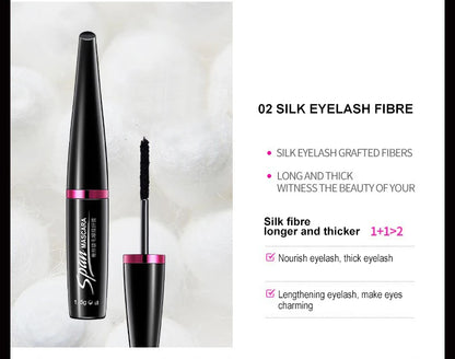 Silk Mascara 1+1 4D Fiber Cosmetics 3D Mascara Eyelashes Lengthening Full Professional Makeup Eyelash False Eyelashes.