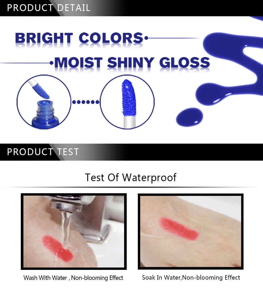 Matte Liquid Lipstick Waterproof Long Lasting Velvet Lip Gloss Tint Tube Matte Nude Pigment Red Black Makeup Cosmetics Lipsticks.