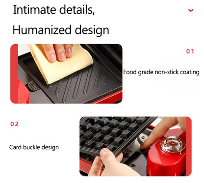 220V Electric Sandwich Maker Timed Waffle Maker Toaster Baking Multifunction Breakfast Machine takoyaki Pancake Sandwichera 600W