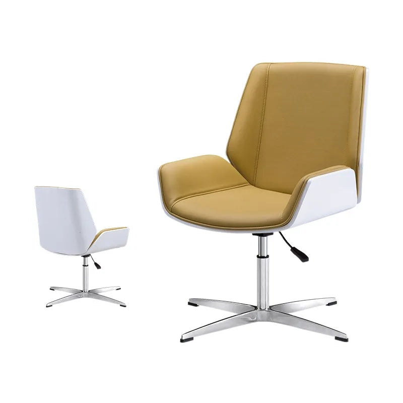 Verstellbarer Schreibtisch aus der Mitte des Jahrhunderts, Chefdrehstuhl, Heimbüro, Möbel, moderner Computer-Arbeitsstuhl, Bugholz-Ledersessel