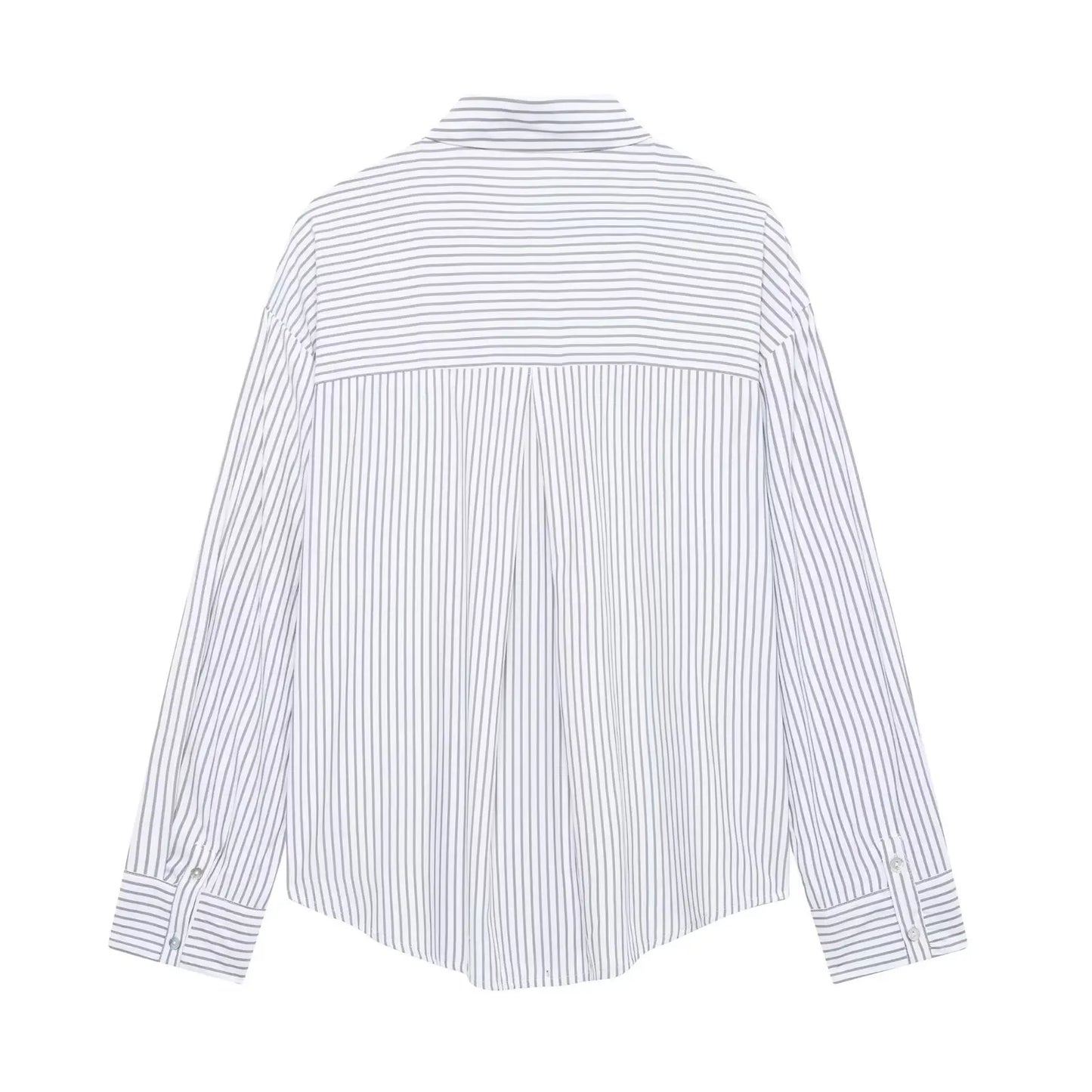 Women 2025 Spring New Chic Fashion Loose Striped Shirt Vintage Long Sleeve Casual Female Shirts Blusas Chic Tops.