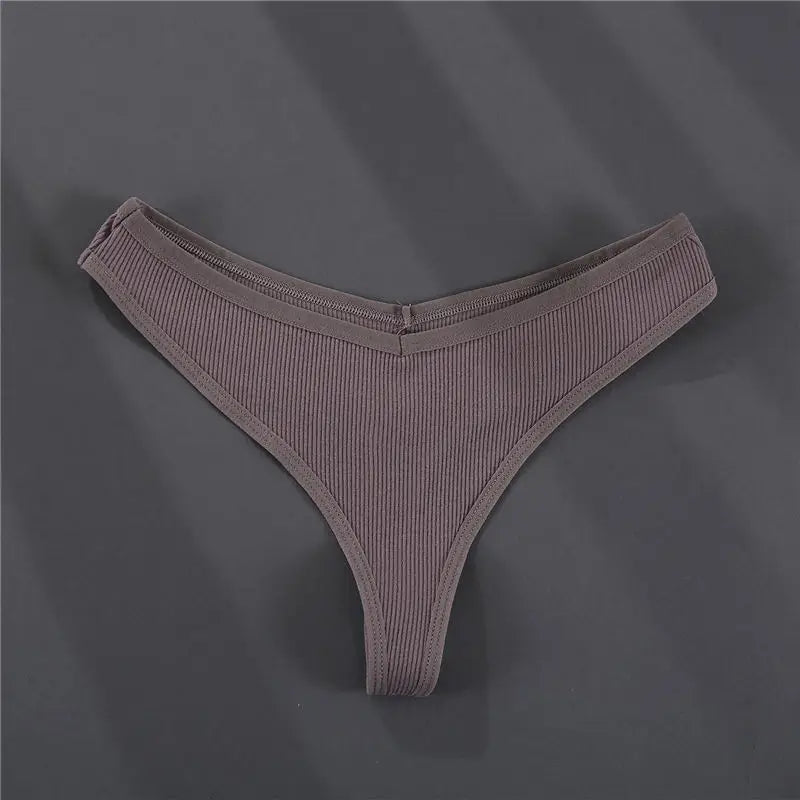 FINETOO 3PCS/Set G-string Panties Cotton Women's Underwear Sexy Panty Female Underpants Thong Solid Color Lingerie T-Back Design
