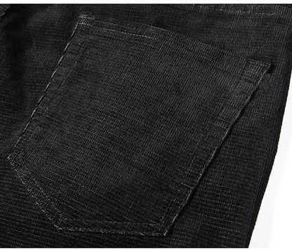 Spring Autumn New Men Pants Corduroy Fabric Comfortable Soft Casual Business Office Male Trousers Khaki Apricot Black Blue.