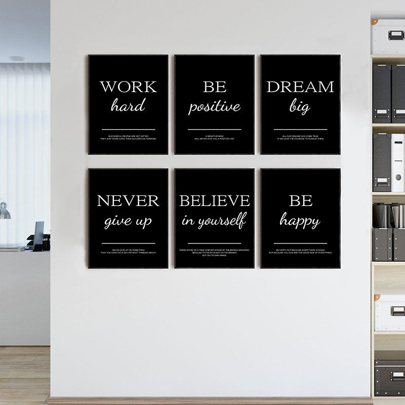Modern Simple Inspirational Quotes Canvas Art Painting Prints Nordic Wall Decorative Posters for Living Room Office Home Decor.