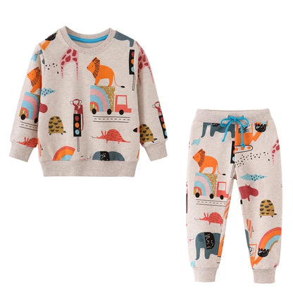 Little maven Spring Suit for Boys Clothing Sets Animal Elephant Boys Boutique Outfits 4Years Kids Clothes Cotton Sweatshirt Pant