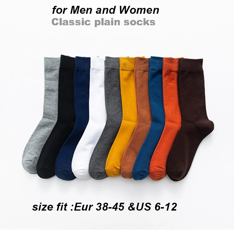5Pairs New High Quality Business Casual Men Socks Black Men's Dress Long Socks Autumn Keep Warm Colorful Full Happy Socks Male.