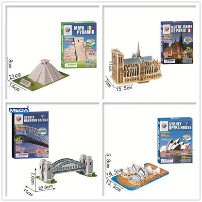 40 Style World Famous Architecture Building 3D Puzzle Model Construction 3D Jigsaw Puzzle Toys For Kids Christmas Gift.