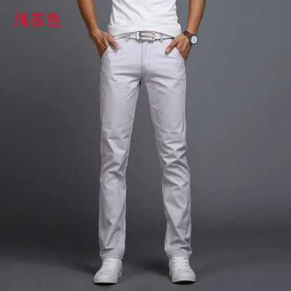 2022 Spring summer New Casual Pants Men Cotton Slim Fit Chinos Fashion Trousers Male Brand Clothing 9 colors Plus Size 28-38