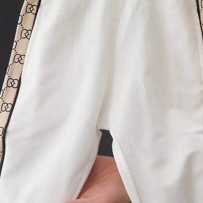 2022 Spring New Suit Boys Girls Baby Print Handsome Single-Breasted Children's Long-Sleeved Baseball Sshirt 2-Piece Set.