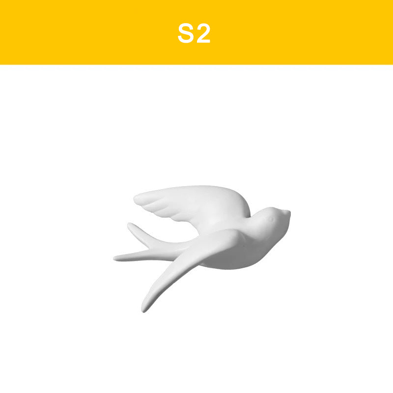 Ceramic Swallows Sparrow 3D Simple Ceramic Birds Murals Wall Hanging Decorations Crafts Home Ornaments Home Wall Sculptures RE.