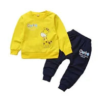 2024 Boys Padded Warm Set Children's Hooded Cartoon Solid Colour 3 Pcs Autumn Winter New Girls Sweatshirt Cute Casual Suit 4-12Y.