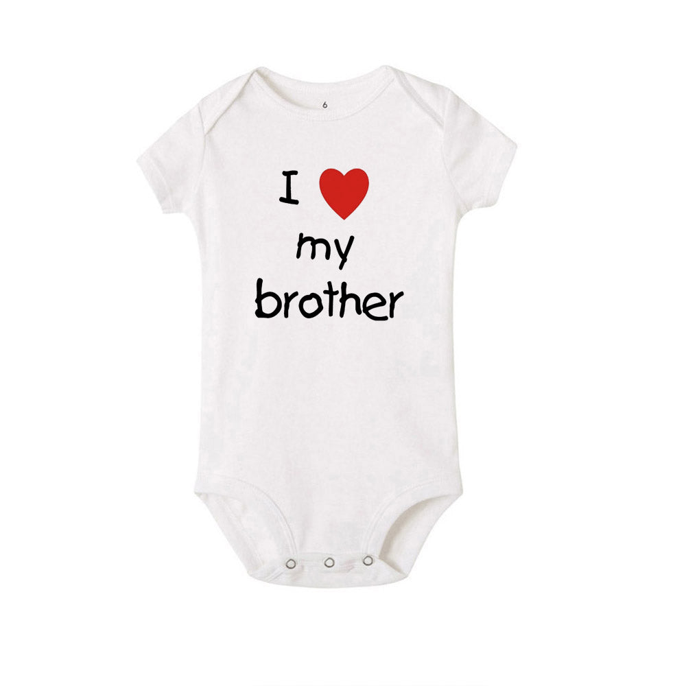 Ich liebe meine Schwester Bruder Zwillinge Baby Kurzarm Body Neugeborene Baby Jungen Mädchen Säugling Sommer Strampler Kleidung Overall Geschenke.