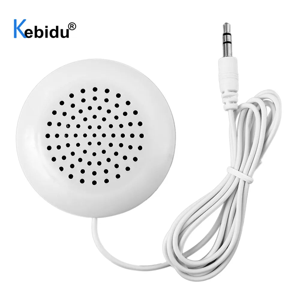Kebidu Mini Speaker White 3.5mm Portable Speakers Aux Loudspeaker Smartphone Player Handsfree for Phone Touch CD Sleeping Use.