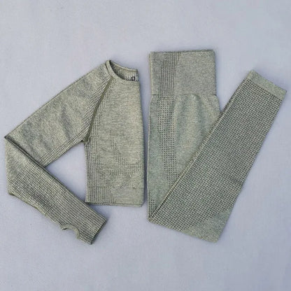 Women Seamless Yoga Set Fitness Clothing Sportswear Woman Gym Leggings Push up legging Cropped Shirts Sports Suits