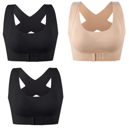 1pcs/2pcs/3pcs Women Bras For Women Push Up Bra Posture Corrector Bralette Front Closure Female Underwear Cross Back Tops.