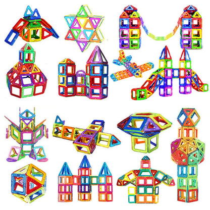30-168PCS Medium Size Magnetic Building Blocks Magnet Designer Construction Set Montessori Educational Toys For Kids Gifts.