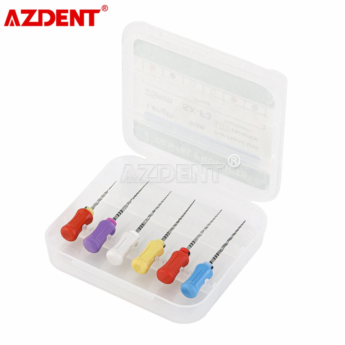 6pcs/Box AZDENT Dental Endodontics NiTi Hand Use Super Rotary File SX-F3 25mm Dental Root Canal File.