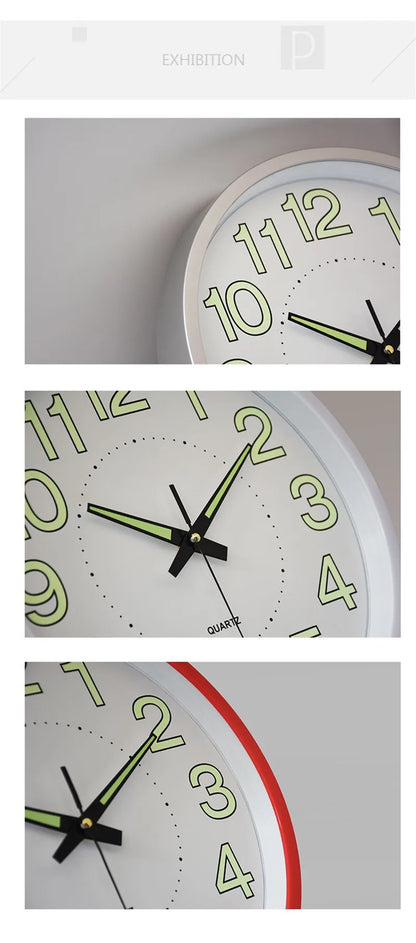 30cm Minimalistischen Wanduhr Moderne Design Glowing in the Dark Baby Zimmer Hängen Uhr Uhren Klok Nacht Wohnzimmer wohnkultur
