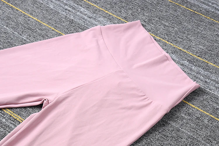 SOISOU Nylon Gym Yoga Pants Women Leggings For Fitness High Waist Long Pants Women Hip Push UP Tights Women Clothing 2 Types.