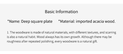 Acacia Wood Serving Tray Saucer Tea Tray Dessert Dinner Plate Tableware Set Japanese Snacks Food Rectangular Plate Storage Dish
