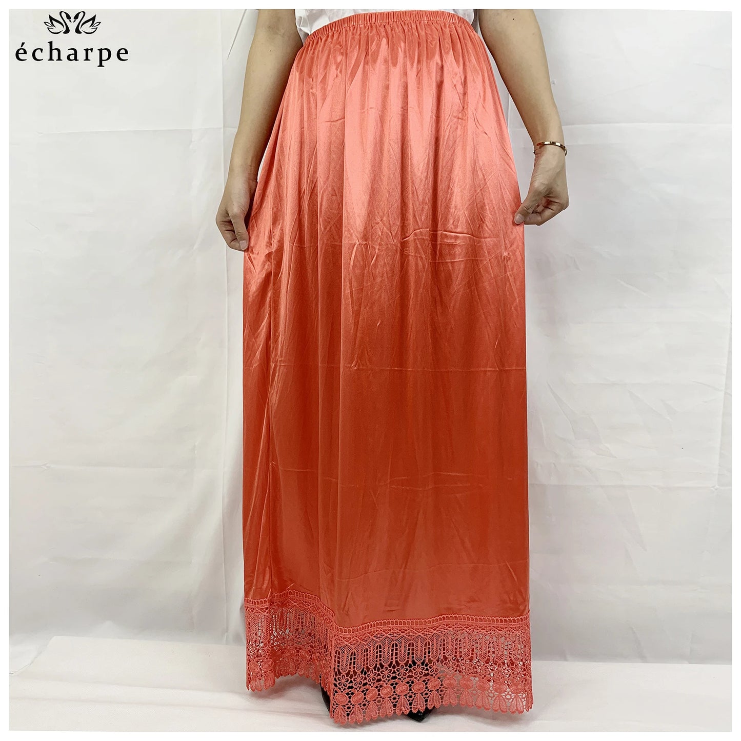 12pcs/1 dozen Muslim Women skirt Extender Slips Lace Skirts Knee Stretch High Waist Skater Flared Pleated Swing Skirt Loose.