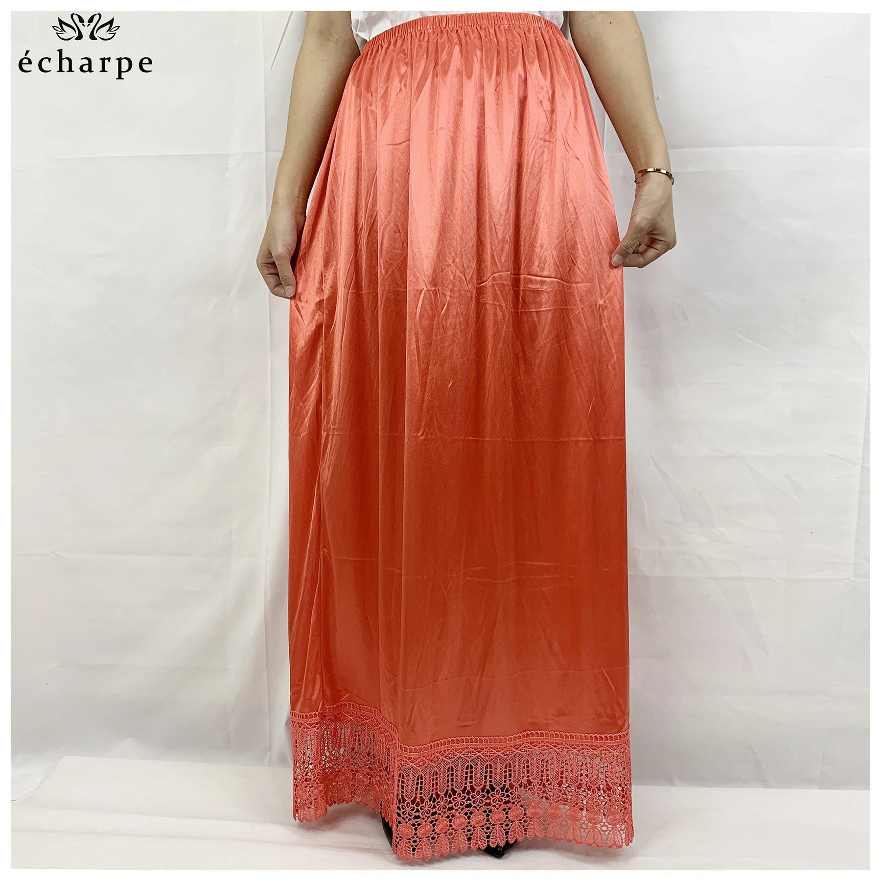 12pcs/1 dozen Muslim Women skirt Extender Slips Lace Skirts Knee Stretch High Waist Skater Flared Pleated Swing Skirt Loose.