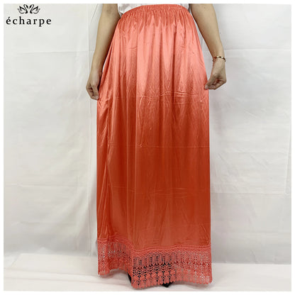 12pcs/1 dozen Muslim Women skirt Extender Slips Lace Skirts Knee Stretch High Waist Skater Flared Pleated Swing Skirt Loose.