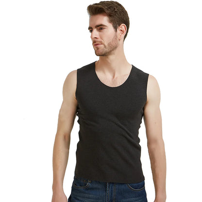 Warm Tank Tops Men Winter Thick Clothes Fitness Thick Heating Fiber Vest Male Sleeveless Tops Slim Casual Seamless Undershirt.
