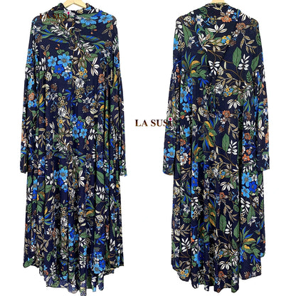 1 Pieces Muslim Hijabs Dress Women's Prayer Garment Dubai Abaya Arab Jibab Islam Flowers Djellaba Femmel Khimar Caftan Clothes