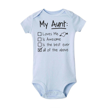 Meine Tante liebt mich und toller Sommer-Body für Kleinkinder, Hipster-Overall, trendiger Body für Neugeborene.