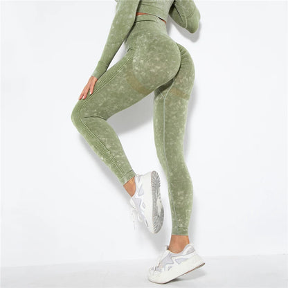 Hamidou Cropped Top Gym Set Seamless Women Yoga Workout Set Fintess Clothing Push Up Leggings Sport Wear Women Suits Tracksuit
