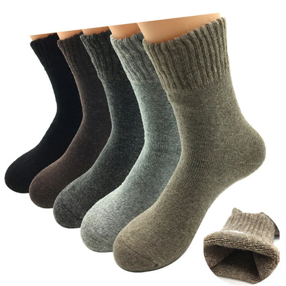 5 Pairs/Lot Thick Wool Socks Men Winter Warm Cashmere Breathable Long Sock Outdoor Male Meias New 7 Colors Hot Sale 2023.