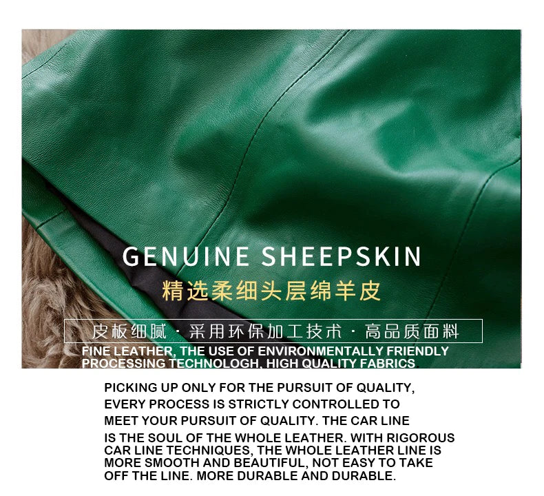 Sheepskin Leather Skirt Women 2024 Fashion New High Waist Skirt Spring Autumn Slim Mini Skirt Genuine Leather Shorts Boots Y2k.