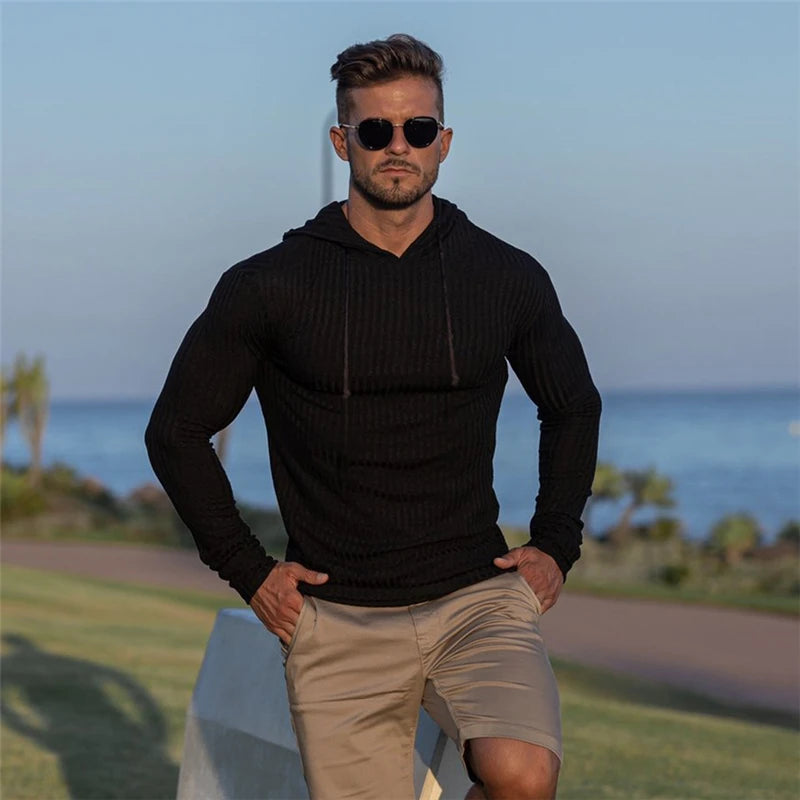 New Fashion Winter Hooded Sweater Men Warm Turtleneck Mens Sweaters Slim Fit Pullover Men Classic Sweter Men Knitwear Pull Homme.