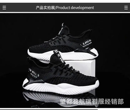 Lace-up Fashion Sneakers Men's Sports Shoes Comfortable Breathable Men Running Shoes Hot Sale Autumn Non-slip Training Shoes.