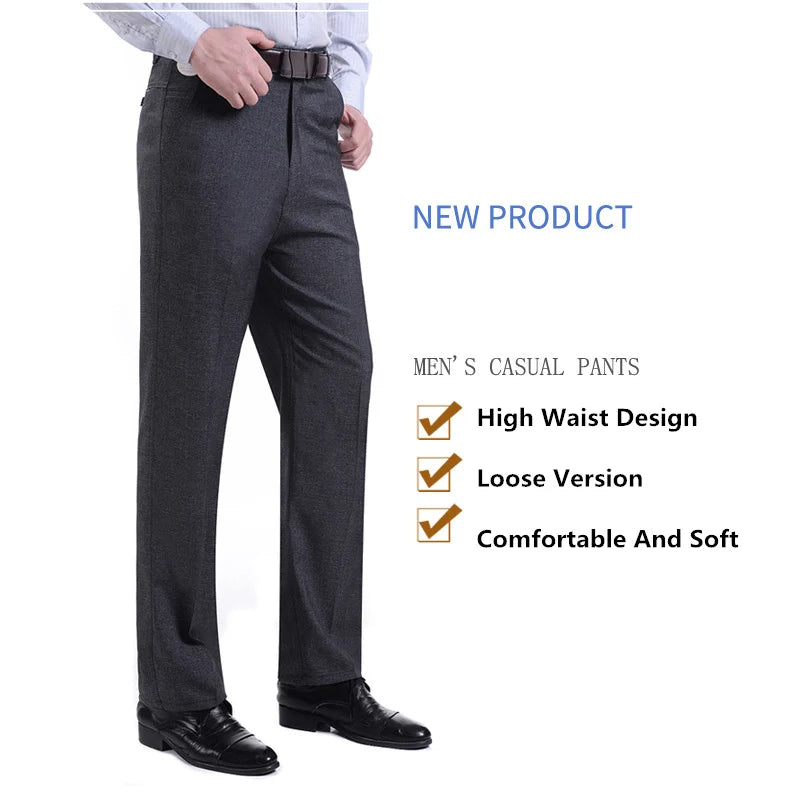 MRMT 2025 Brand Men's Trousers Middle-aged Men Trousers Casual Loose Thin Pants for Male Straight High Waist Man Trouser Pant.